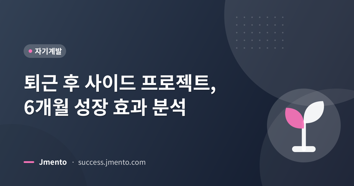 퇴근 후 사이드 프로젝트, 6개월 성장 효과 분석